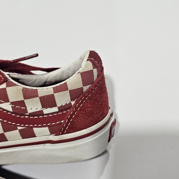 Vans Kids Size 13 Boy Girl Red Checkered Suede Sneakers - Picture 8 of 11